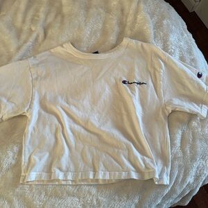 White Champion crop T-Shirt